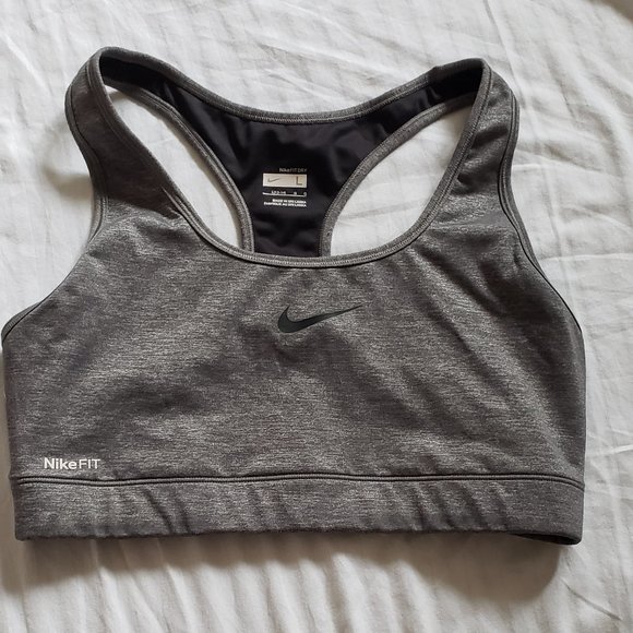 Nike FIT DRY Pro Sports Bra Size L (12-14) Juniors Running Racerback - Picture 1 of 6